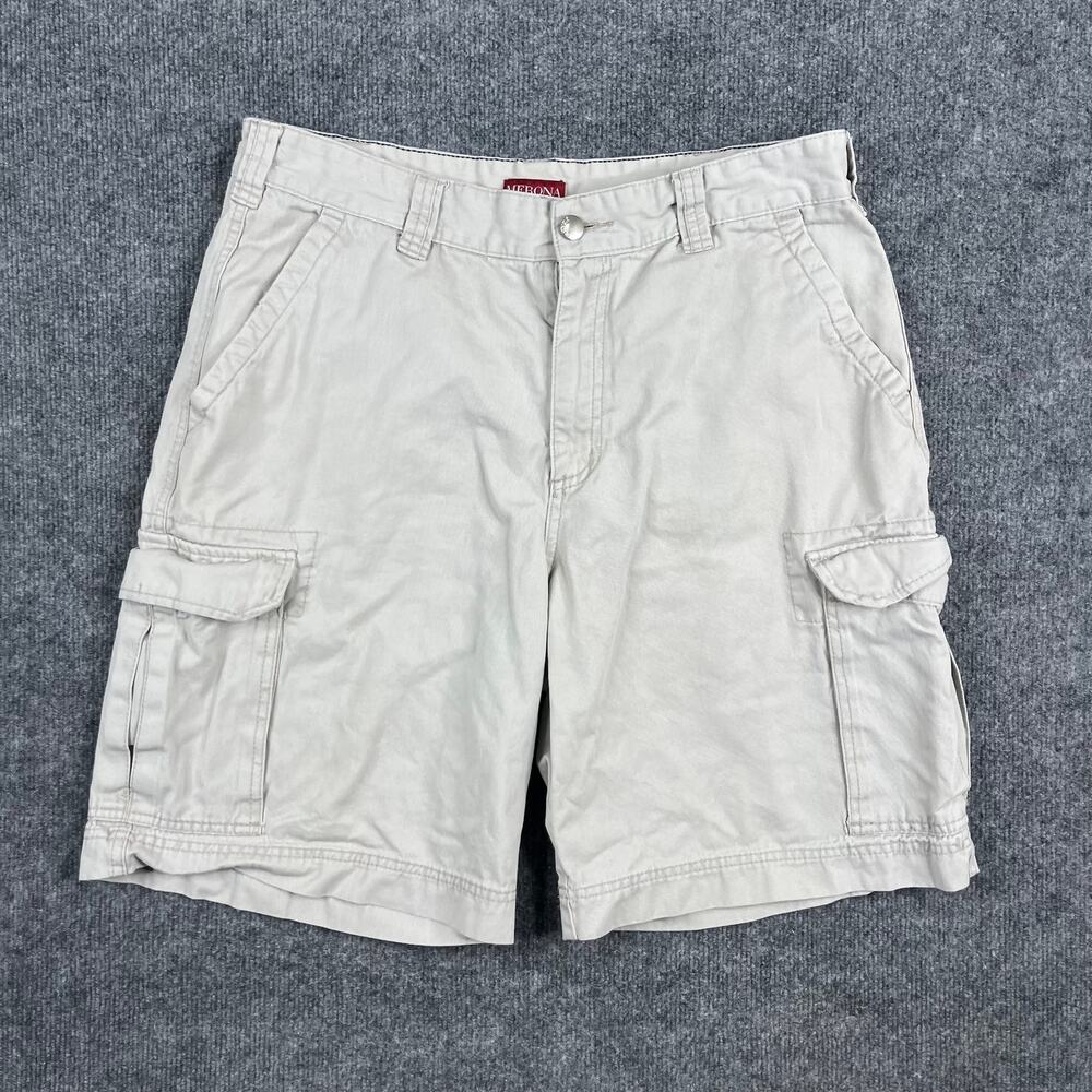 Merona Shorts Mens Size 36 Beige Cargo Casual Flat Front Outdoor Utility